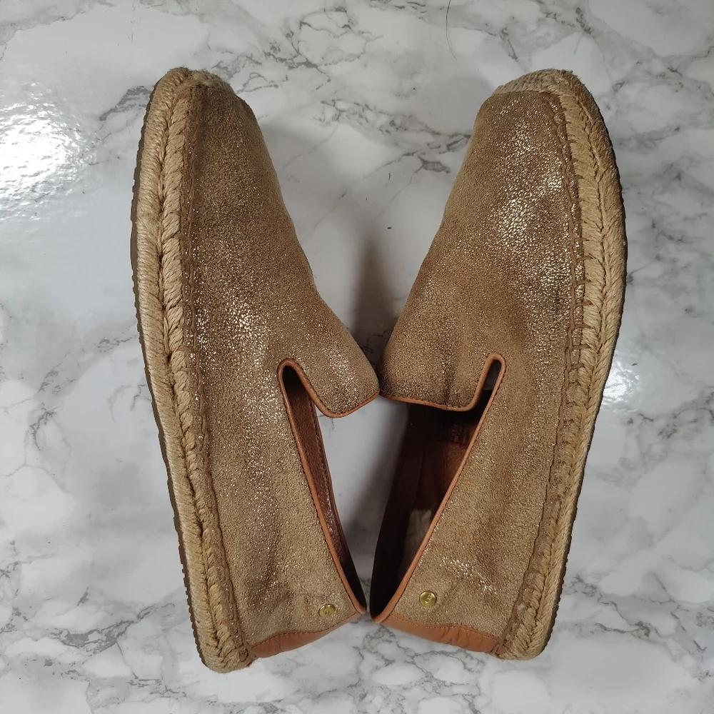 Ugg Sandrinne II Gold Espadrilles Size 8